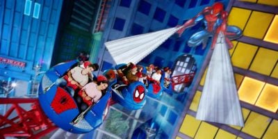 Guests ride Spider-Man Doc Ock's Revenge at IMG Worlds of Adventure