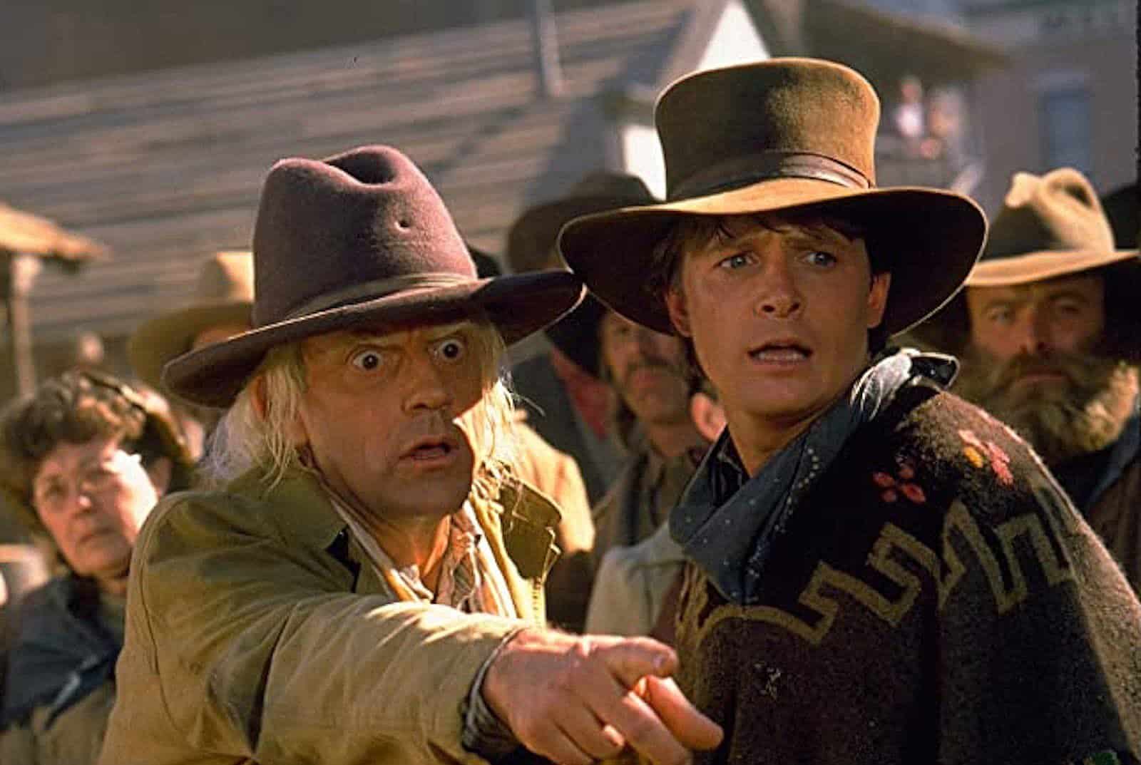 Christopher Lloyd and Michael J Fox in Back to the Future Part 3