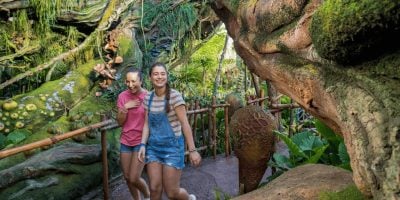 Guests visiting Pandora The World of Avatar at Animal Kingdom during the day at this Disney World park.