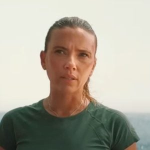 Scarlett Johansson on a boat in 'Jurassic World Rebirth'