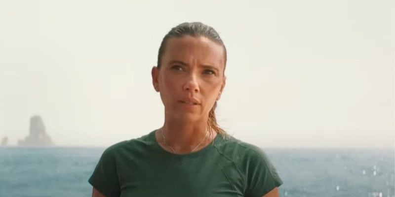 Scarlett Johansson on a boat in 'Jurassic World Rebirth'