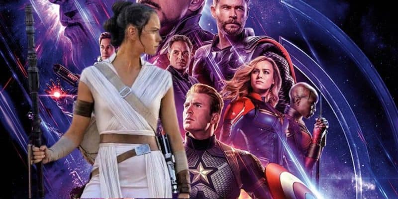 Rey in front of The Avengers