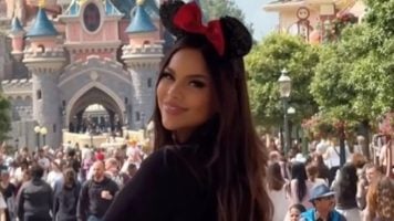 Gracie Bon model visits Disneyland Paris