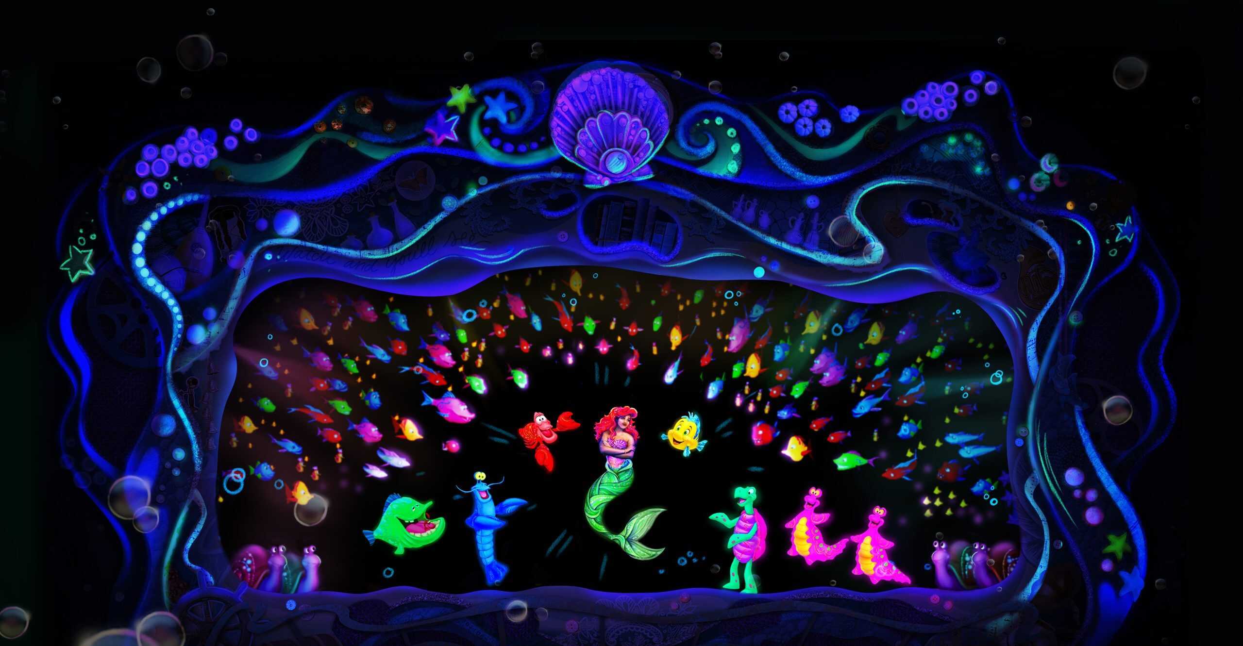 Concept art for The Little Mermaid: A Musical Adventure at Disney's Hollywood Studios