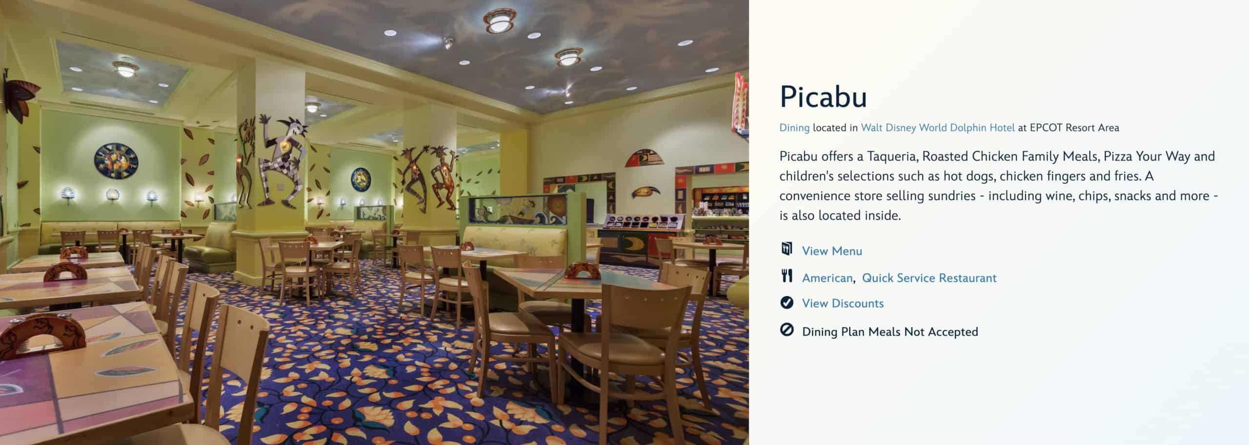 Picabu Restaurant at Walt Disney World Dolphin Hotel Closed