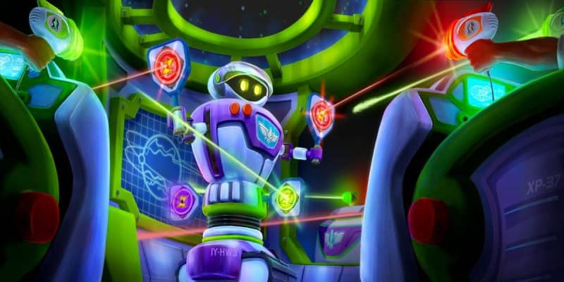 The new "Buddy" robot at Buzz Lightyear's Space Ranger Spin