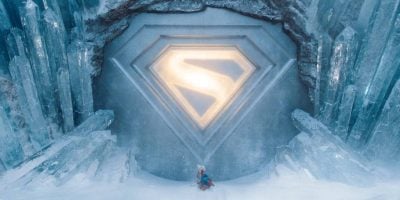 Krypto and Superman entering the Fortress of Solitude in 'Superman' (2025)
