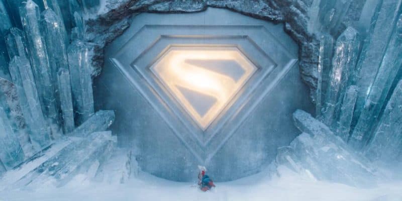 Krypto and Superman entering the Fortress of Solitude in 'Superman' (2025)