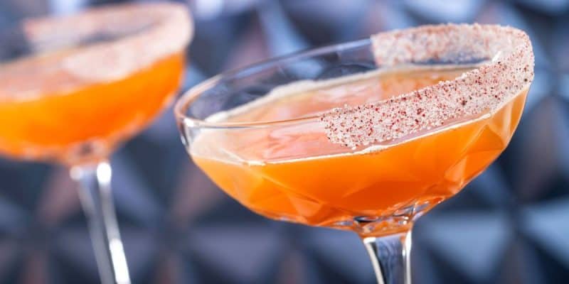 a cocktail at GEO-82 lounge in EPCOT