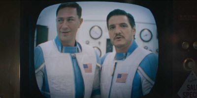 Ben Grimm (Ebon Moss-Bachrach) and Reed Richards (Pedro Pascal) in 'The Fantastic Four: First Steps'