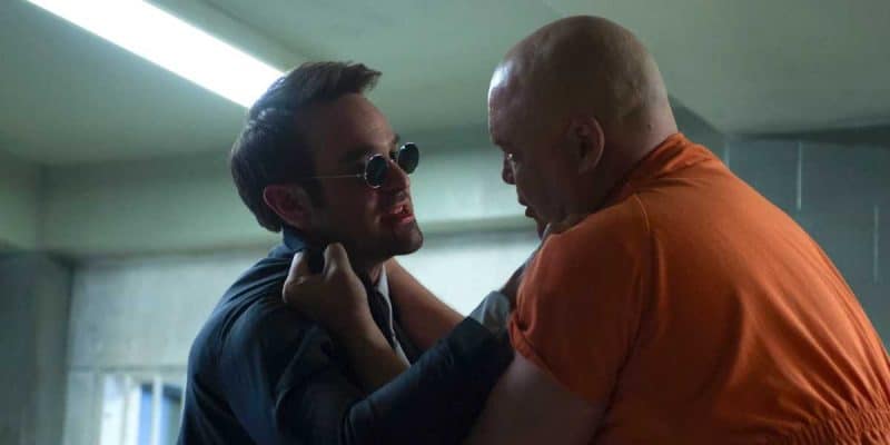 Confrontation between Matt Murdock (L) and Wilson Fisk (R)
