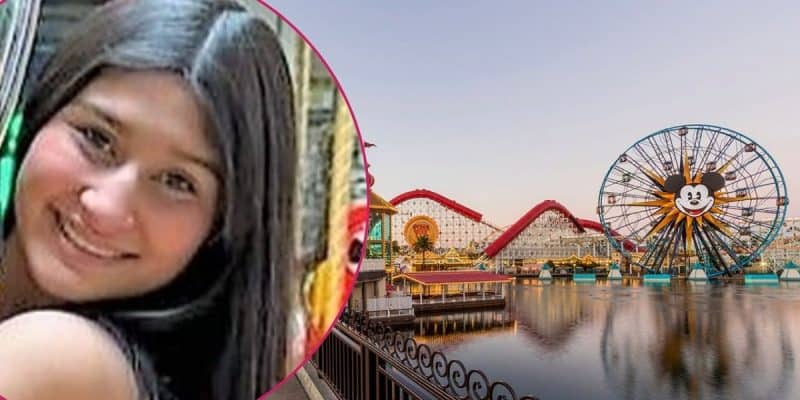 Left: A 16-year-old girl, Annie Kathleen, who went missing from Disneyland Resort. Right: Pixar Pier at Disney California Adventure Park during the day.