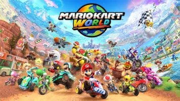 Mario Kart World image with all the characters