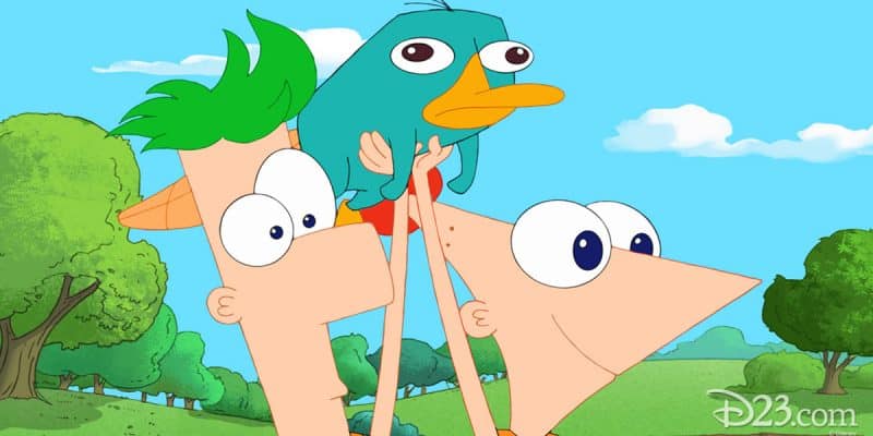 Phineas and Ferb with Perry the Platypus