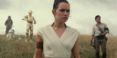Chewbacca, BB-8, C-3PO, Rey, and Poe Dameron in 'The Rise of Skywalker'