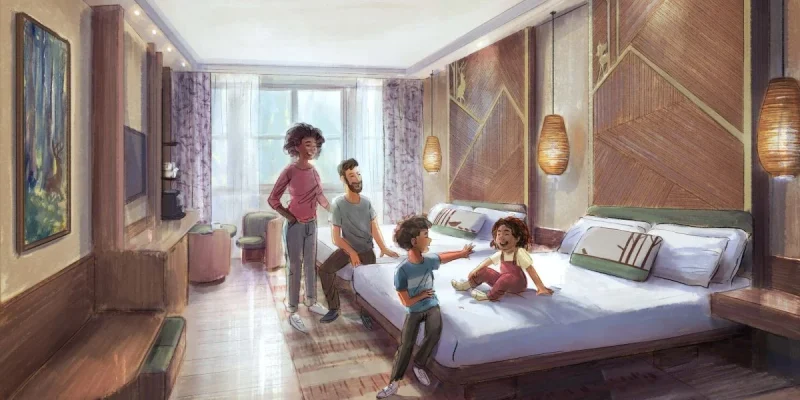 Concept art for refurbished Sequoia Lodge rooms