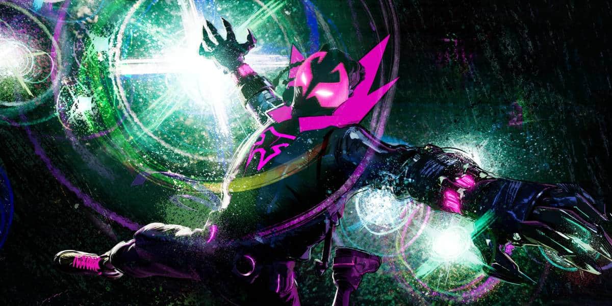 An alternate version of Miles Morales as The Prowler in Spider-Man Beyond The Spider-Verse.