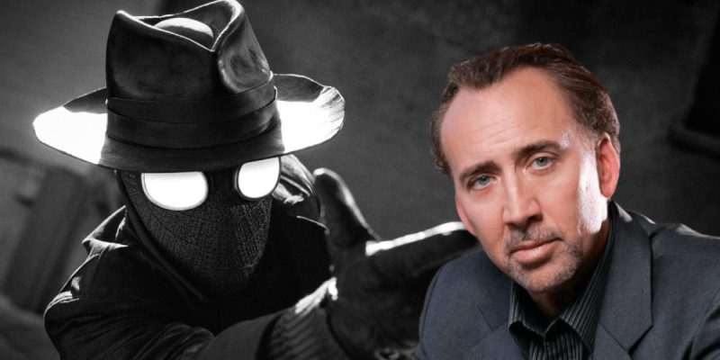 Nic Cage next to Spider Noir