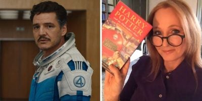 Split Image: (Left) Pedro Pascal, (Right) JK Rowling