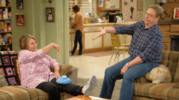 Roseanne Barr and John Goodman in Roseanne