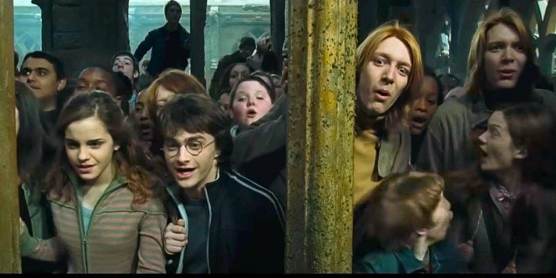 Several students looking amazed in 'Goblet of Fire'