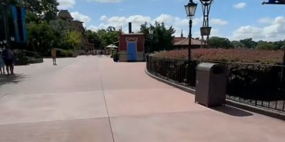 A walkway empty of crowds in EPCOT at Walt Disney World Resort