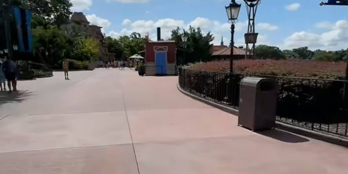 A walkway empty of crowds in EPCOT at Walt Disney World Resort