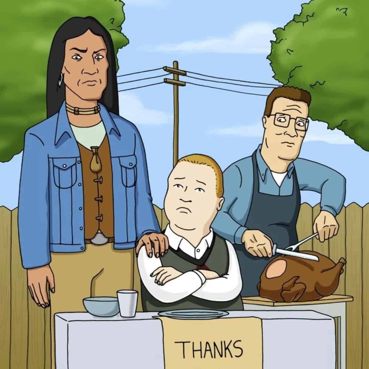 Bobby, Hank, and John Redcorn on 'King of the Hill.' 