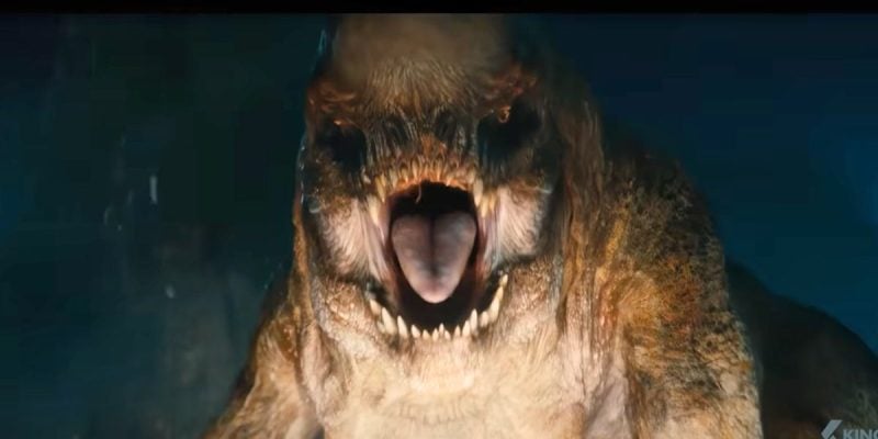 The D-Rex roaring in 'Jurassic World Rebirth'