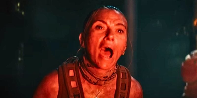 Zora Bennett screaming in 'Jurassic World Rebirth'