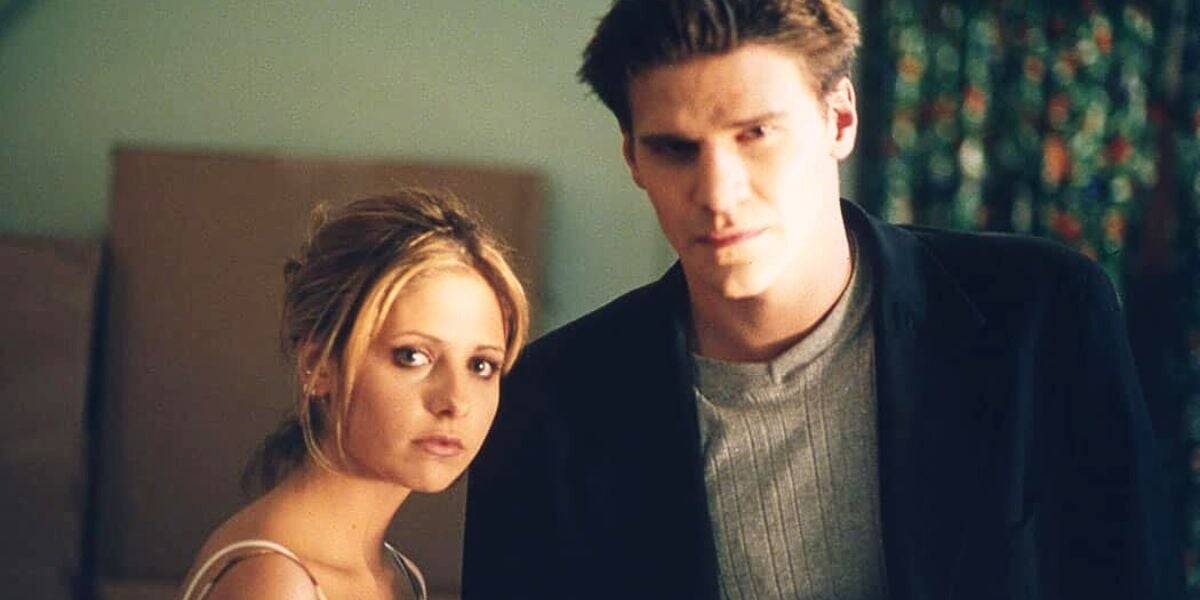 L to R: Buffy (Sarah Michelle Gellar) and Angel (David Boreanaz)