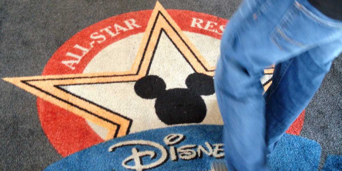 A guest entering the All-Star resort at Disney World