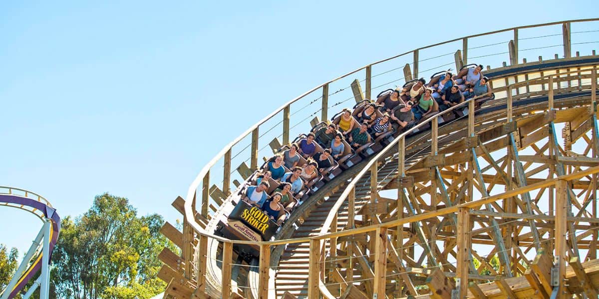 Wooden roller coaster at California's Great America