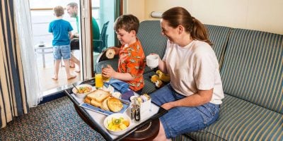 Family in stateroom on the Disney Magic