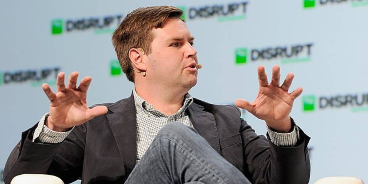 JD Vance speaking at a TechCrunch conference.