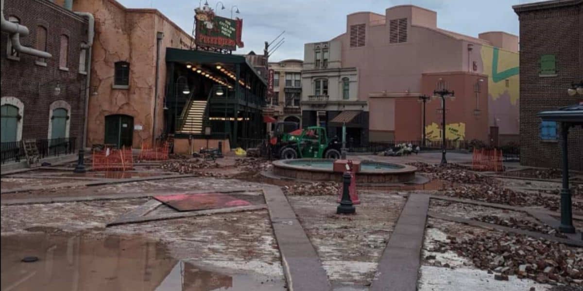Demolition begins in the Muppets Courtyard at Disney's Hollywood Studios.