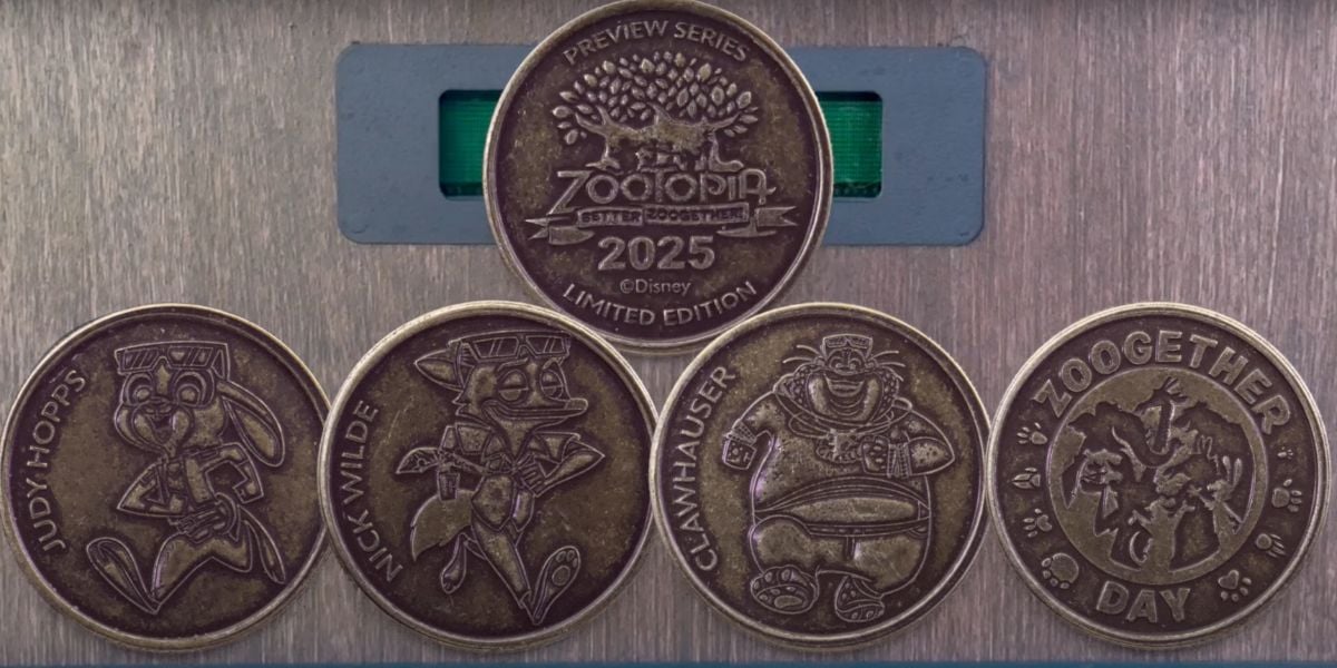 Four collectible coins themed after "Zootopia: Better Zoogether!"