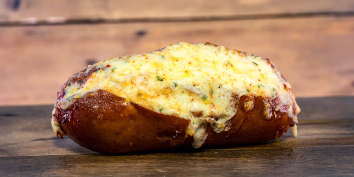 Cheesy Garlic Pretzel Bread from Maurice's Treats and Edelweiss snacks