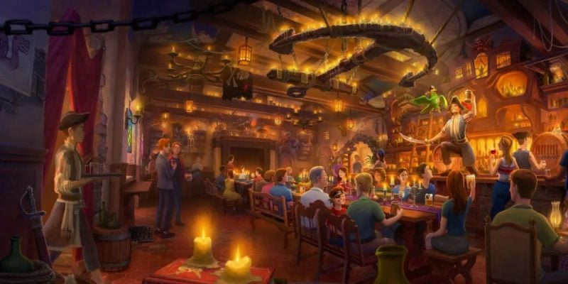 Concept art for The Beak and Barrel at Disney World.