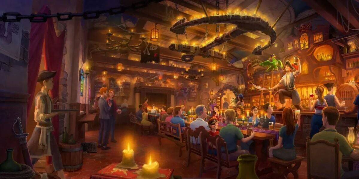 Concept art for The Beak and Barrel at Disney World.