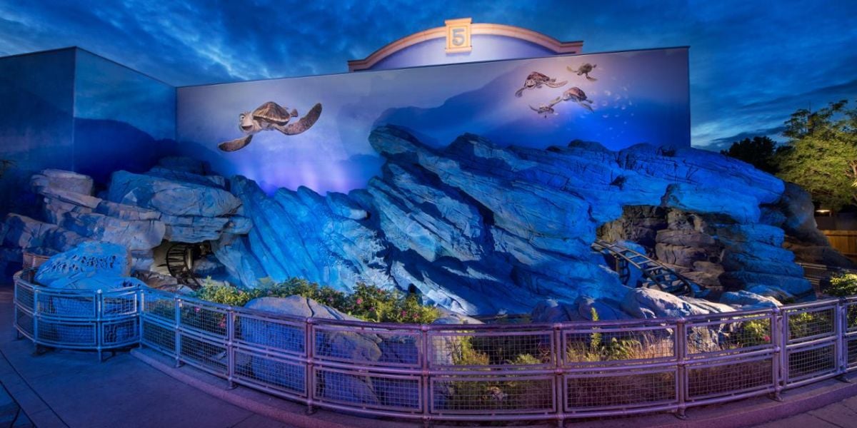 The exterior of Crush's Coaster at Disneyland Paris Resort