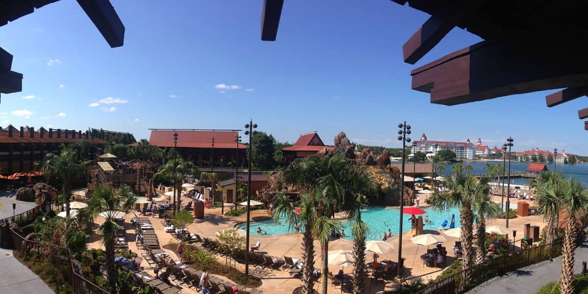 View from a pool view room at Disney's Polynesian Village Resort.