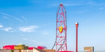 The Red Force roller coaster at Port Aventura World's Ferrari Land.