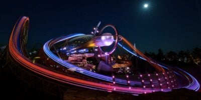 Stardust Racers at Night in Epic Universe