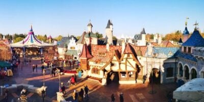A panorama of Fantasyland at Disneyland Paris