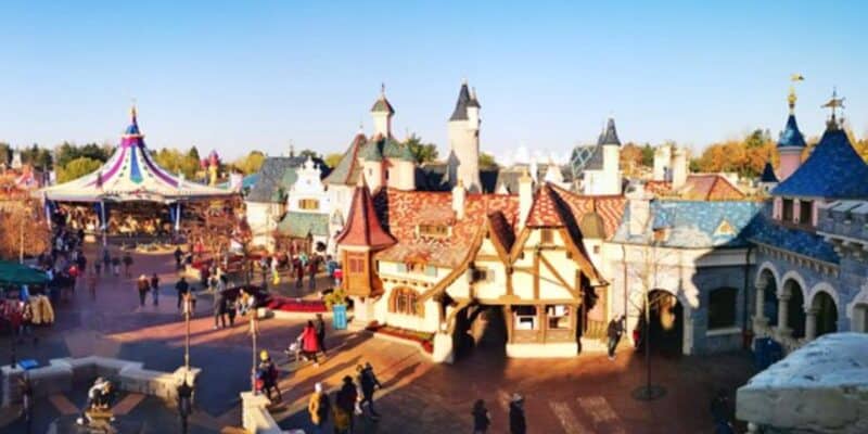 A panorama of Fantasyland at Disneyland Paris