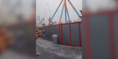Flooding at Six Flags Mexico.