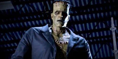 The Frankenstein monster animatronic from Universal Epic Universe
