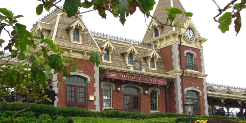The Disneyland Railroad Main Street station at Hong Kong Disneyland