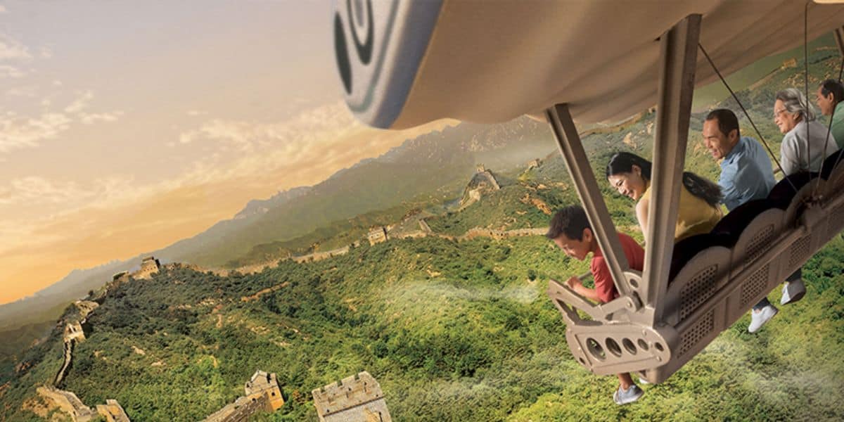 Guests ride Soaring Over the Horizon